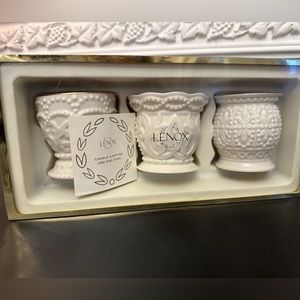 NIB Lenox Classic Beaded Tealights candle Set of 3